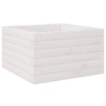 vidaXL Jardinieră de grădină, alb, 40x40x23 cm, lemn masiv de pin vidaXL Jardinieră de grădină, alb, 40x40x23 cm, lemn masiv de pin