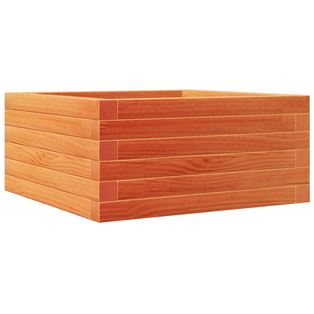 vidaXL Jardinieră de grădină, maro ceruit, 50x50x23 cm, lemn masiv pin