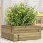 vidaXL Jardinieră de grădină, 50x50x23 cm, lemn de pin impregnat vidaXL Jardinieră de grădină, 50x50x23 cm, lemn de pin impregnat