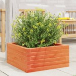 vidaXL Jardinieră grădină, maro ceruit, 60x60x23 cm, lemn masiv pin vidaXL Jardinieră grădină, maro ceruit, 60x60x23 cm, lemn masiv pin