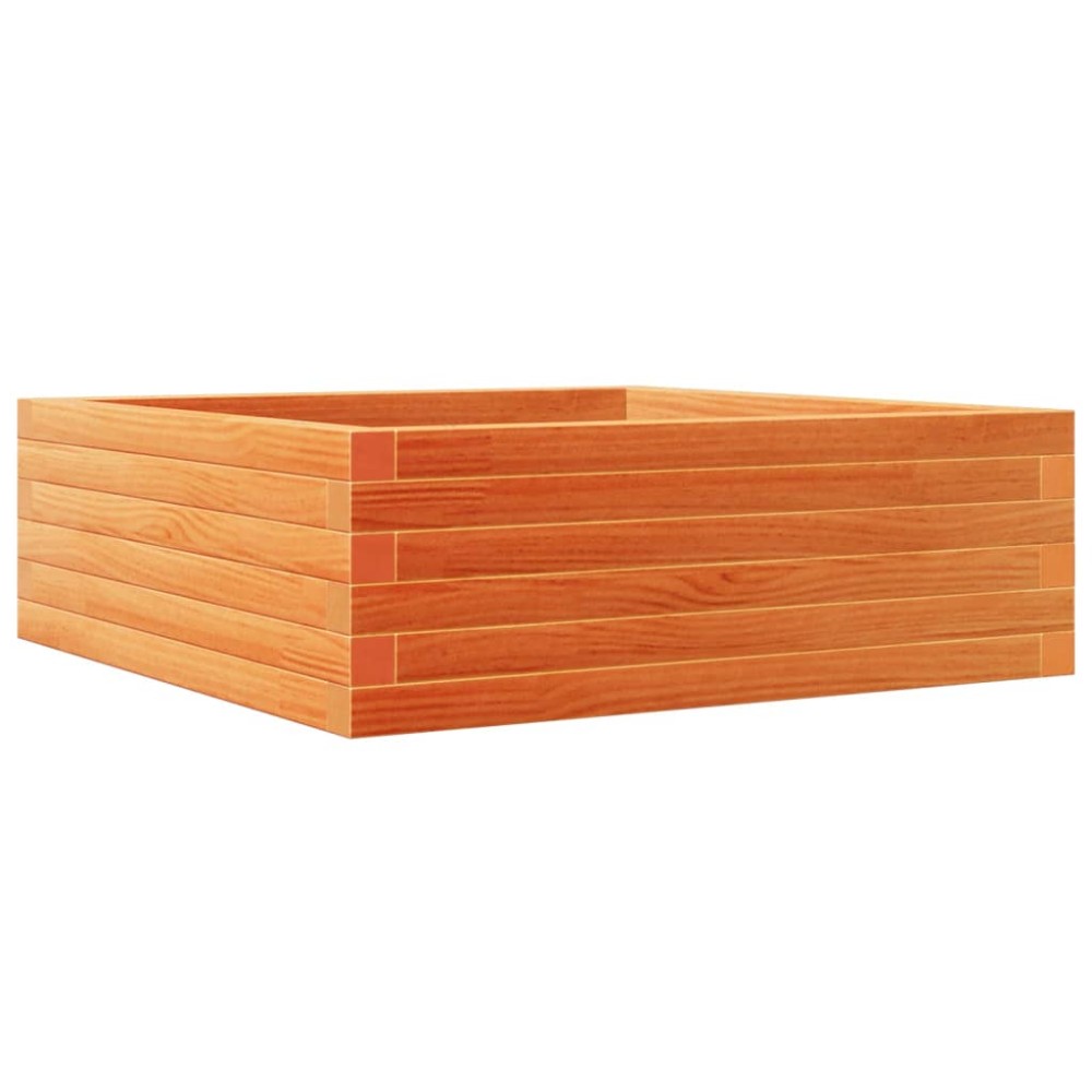 vidaXL Jardinieră de grădină, maro ceruit, 70x70x23 cm, lemn masiv pin
