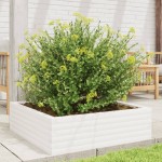 vidaXL Jardinieră de grădină, alb, 80x80x23 cm, lemn masiv de pin vidaXL Jardinieră de grădină, alb, 80x80x23 cm, lemn masiv de pin
