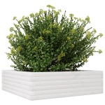 vidaXL Jardinieră de grădină, alb, 80x80x23 cm, lemn masiv de pin vidaXL Jardinieră de grădină, alb, 80x80x23 cm, lemn masiv de pin