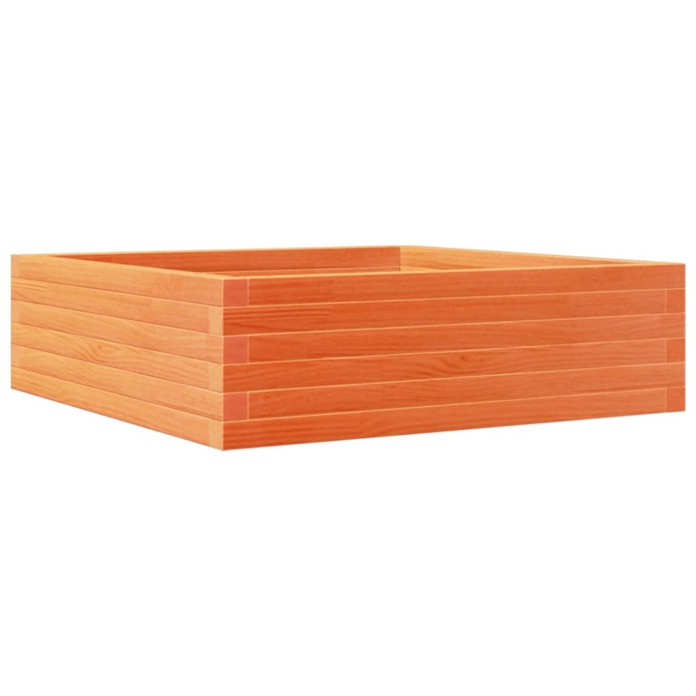 vidaXL Jardinieră de grădină, maro ceruit, 80x80x23 cm, lemn masiv pin