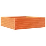 vidaXL Jardinieră de grădină, maro ceruit, 80x80x23 cm, lemn masiv pin