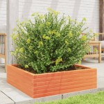 vidaXL Jardinieră de grădină, maro ceruit, 80x80x23 cm, lemn masiv pin