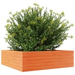 vidaXL Jardinieră de grădină, maro ceruit, 80x80x23 cm, lemn masiv pin