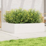 vidaXL Jardinieră de grădină, alb, 90x90x23 cm, lemn masiv de pin vidaXL Jardinieră de grădină, alb, 90x90x23 cm, lemn masiv de pin