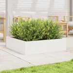 vidaXL Jardinieră de grădină, alb, 90x90x23 cm, lemn masiv de pin vidaXL Jardinieră de grădină, alb, 90x90x23 cm, lemn masiv de pin