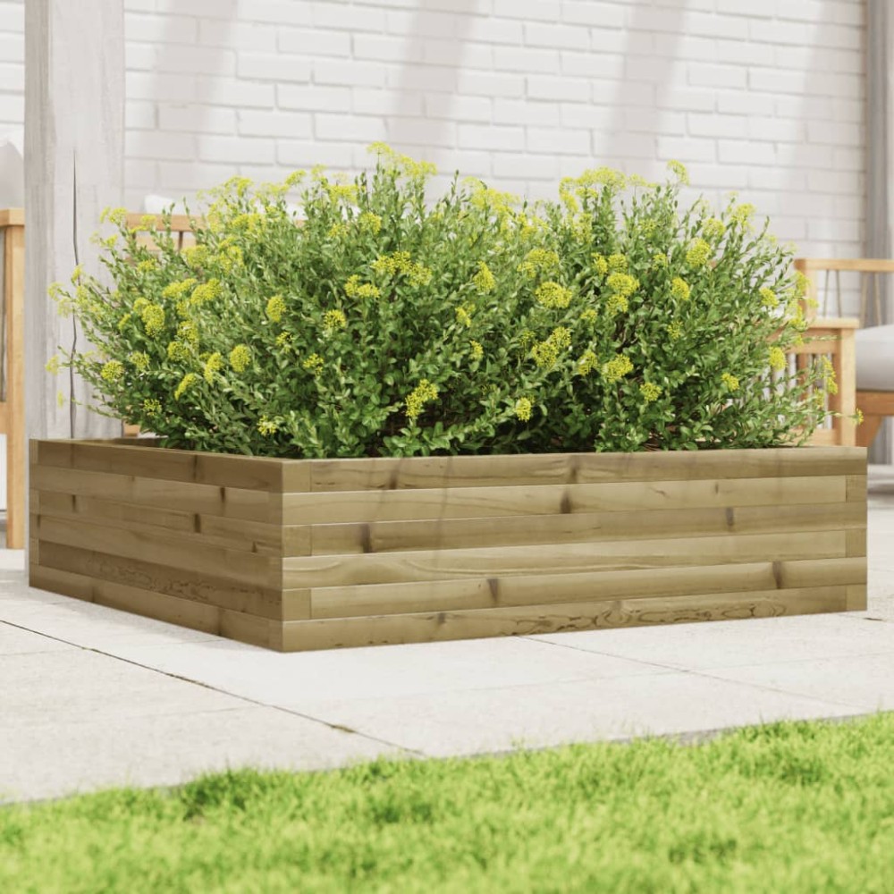 vidaXL Jardinieră de grădină, 90x90x23 cm, lemn de pin impregnat