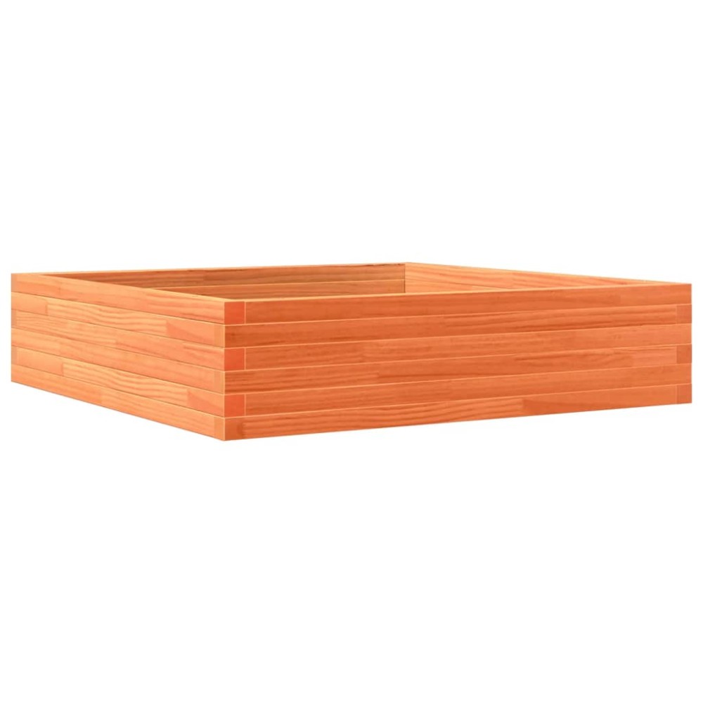vidaXL Jardinieră de grădină, maro ceruit, 100x100x23cm lemn masiv pin