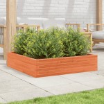 vidaXL Jardinieră de grădină, maro ceruit, 100x100x23cm lemn masiv pin