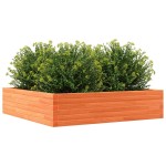 vidaXL Jardinieră de grădină, maro ceruit, 100x100x23cm lemn masiv pin
