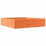 vidaXL Jardinieră de grădină, maro ceruit, 100x100x23cm lemn masiv pin