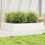 vidaXL Jardinieră de grădină, alb, 110x110x23 cm, lemn masiv de pin vidaXL Jardinieră de grădină, alb, 110x110x23 cm, lemn masiv de pin