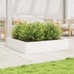 vidaXL Jardinieră de grădină, alb, 110x110x23 cm, lemn masiv de pin vidaXL Jardinieră de grădină, alb, 110x110x23 cm, lemn masiv de pin