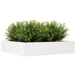 vidaXL Jardinieră de grădină, alb, 110x110x23 cm, lemn masiv de pin vidaXL Jardinieră de grădină, alb, 110x110x23 cm, lemn masiv de pin