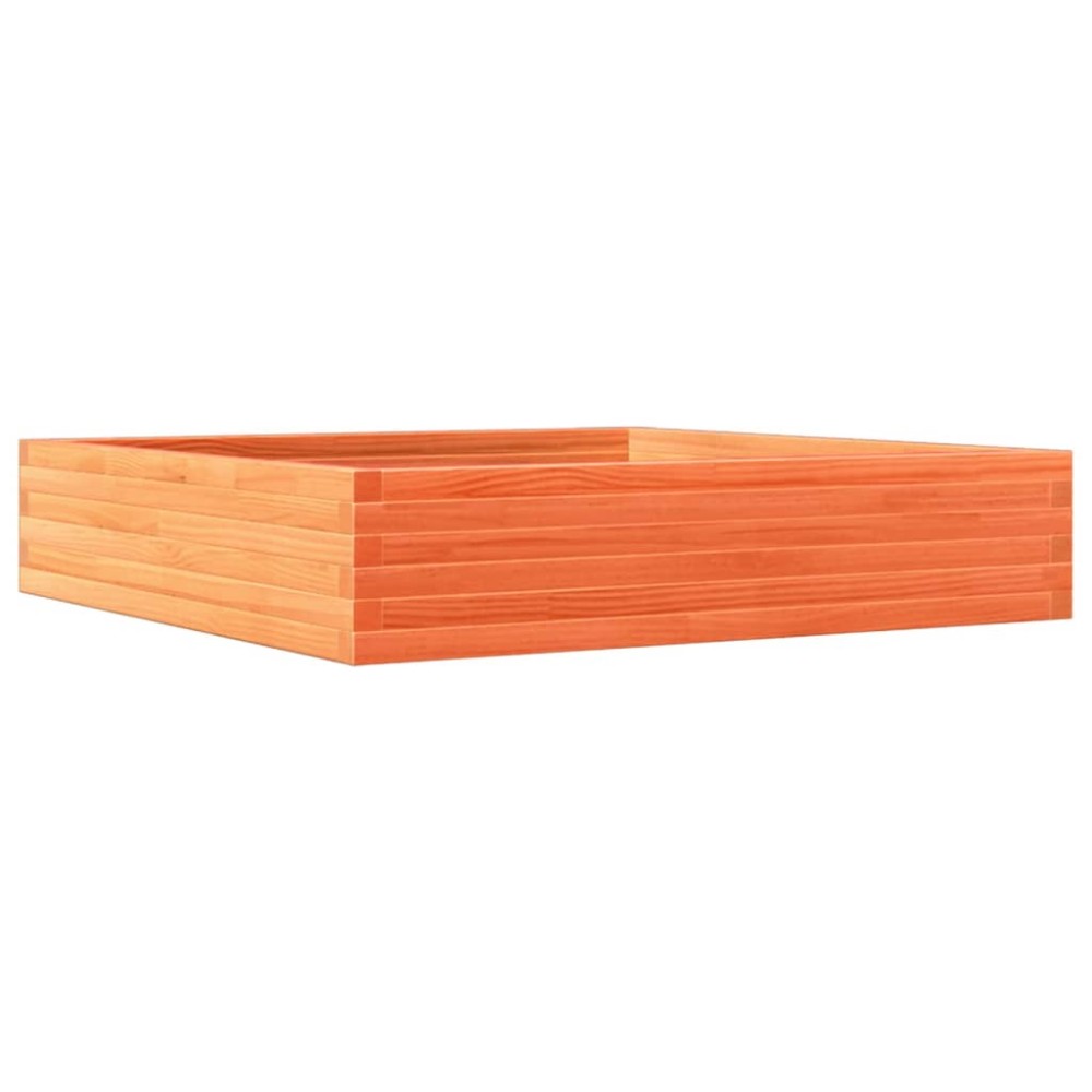 vidaXL Jardinieră grădină, maro ceruit, 110x110x23 cm, lemn masiv pin
