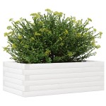 vidaXL Jardinieră de grădină, alb, 70x40x23 cm, lemn masiv de pin vidaXL Jardinieră de grădină, alb, 70x40x23 cm, lemn masiv de pin