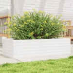 vidaXL Jardinieră de grădină, alb, 90x40x23 cm, lemn masiv de pin vidaXL Jardinieră de grădină, alb, 90x40x23 cm, lemn masiv de pin