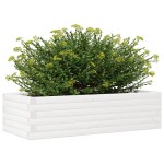 vidaXL Jardinieră de grădină, alb, 90x40x23 cm, lemn masiv de pin vidaXL Jardinieră de grădină, alb, 90x40x23 cm, lemn masiv de pin