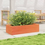 vidaXL Jardinieră de grădină, maro ceruit, 90x40x23 cm, lemn masiv pin vidaXL Jardinieră de grădină, maro ceruit, 90x40x23 cm, lemn masiv pin