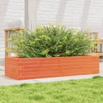 vidaXL Jardinieră de grădină, maro ceruit, 110x40x23 cm lemn masiv pin vidaXL Jardinieră de grădină, maro ceruit, 110x40x23 cm lemn masiv pin