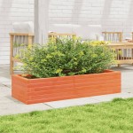 vidaXL Jardinieră de grădină, maro ceruit, 110x40x23 cm lemn masiv pin vidaXL Jardinieră de grădină, maro ceruit, 110x40x23 cm lemn masiv pin