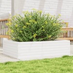 vidaXL Jardinieră de grădină, alb, 90x60x23 cm, lemn masiv de pin vidaXL Jardinieră de grădină, alb, 90x60x23 cm, lemn masiv de pin
