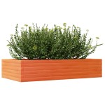 vidaXL Jardinieră de grădină, maro ceruit, 110x60x23cm, lemn masiv pin