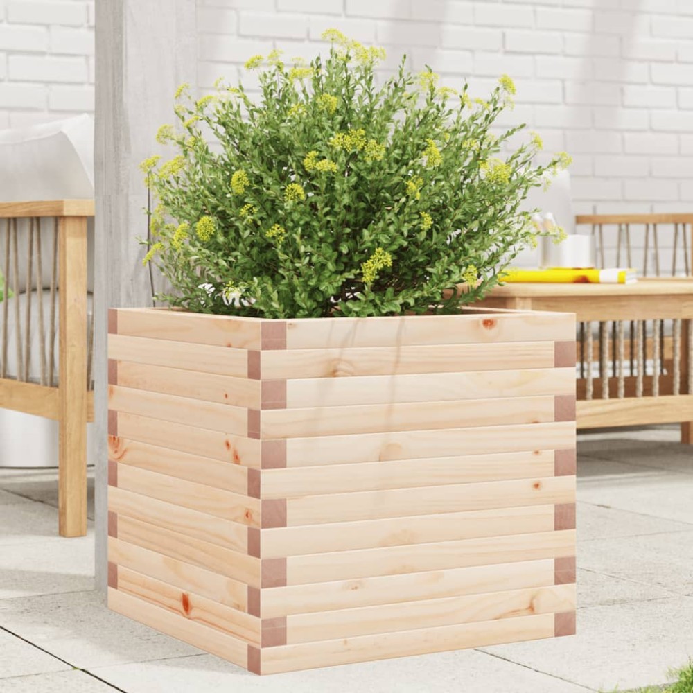 vidaXL Jardinieră de grădină, 50x50x45,5 cm, lemn masiv de pin