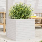 vidaXL Jardinieră de grădină, alb, 50x50x45,5 cm, lemn masiv de pin vidaXL Jardinieră de grădină, alb, 50x50x45,5 cm, lemn masiv de pin