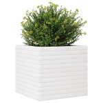 vidaXL Jardinieră de grădină, alb, 50x50x45,5 cm, lemn masiv de pin vidaXL Jardinieră de grădină, alb, 50x50x45,5 cm, lemn masiv de pin