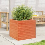 vidaXL Jardinieră grădină, maro ceruit, 50x50x45,5 cm, lemn masiv pin vidaXL Jardinieră grădină, maro ceruit, 50x50x45,5 cm, lemn masiv pin