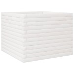 vidaXL Jardinieră de grădină, alb, 60x60x45,5 cm, lemn masiv de pin