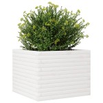 vidaXL Jardinieră de grădină, alb, 60x60x45,5 cm, lemn masiv de pin