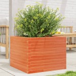 vidaXL Jardinieră grădină, maro ceruit, 60x60x45,5 cm, lemn masiv pin vidaXL Jardinieră grădină, maro ceruit, 60x60x45,5 cm, lemn masiv pin