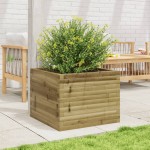 vidaXL Jardinieră de grădină, 60x60x45,5 cm, lemn de pin impregnat vidaXL Jardinieră de grădină, 60x60x45,5 cm, lemn de pin impregnat