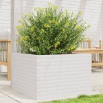 vidaXL Jardinieră de grădină, alb, 70x70x45,5 cm, lemn masiv de pin vidaXL Jardinieră de grădină, alb, 70x70x45,5 cm, lemn masiv de pin