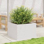 vidaXL Jardinieră de grădină, alb, 70x70x45,5 cm, lemn masiv de pin vidaXL Jardinieră de grădină, alb, 70x70x45,5 cm, lemn masiv de pin