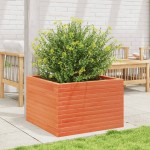 vidaXL Jardinieră grădină, maro ceruit, 70x70x45,5 cm, lemn masiv pin vidaXL Jardinieră grădină, maro ceruit, 70x70x45,5 cm, lemn masiv pin