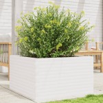 vidaXL Jardinieră de grădină, alb, 80x80x45,5 cm, lemn masiv de pin vidaXL Jardinieră de grădină, alb, 80x80x45,5 cm, lemn masiv de pin