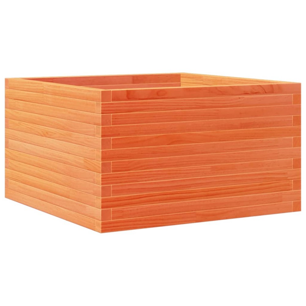 vidaXL Jardinieră grădină, maro ceruit, 80x80x45,5 cm, lemn masiv pin