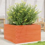 vidaXL Jardinieră grădină, maro ceruit, 80x80x45,5 cm, lemn masiv pin vidaXL Jardinieră grădină, maro ceruit, 80x80x45,5 cm, lemn masiv pin