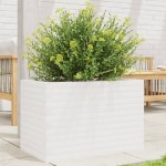 vidaXL Jardinieră de grădină, alb, 70x40x45,5 cm, lemn masiv de pin vidaXL Jardinieră de grădină, alb, 70x40x45,5 cm, lemn masiv de pin