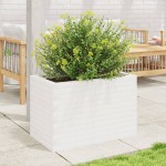 vidaXL Jardinieră de grădină, alb, 70x40x45,5 cm, lemn masiv de pin vidaXL Jardinieră de grădină, alb, 70x40x45,5 cm, lemn masiv de pin