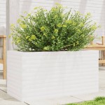 vidaXL Jardinieră de grădină, alb, 90x40x45,5 cm, lemn masiv de pin vidaXL Jardinieră de grădină, alb, 90x40x45,5 cm, lemn masiv de pin