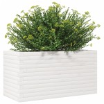 vidaXL Jardinieră de grădină, alb, 90x40x45,5 cm, lemn masiv de pin vidaXL Jardinieră de grădină, alb, 90x40x45,5 cm, lemn masiv de pin