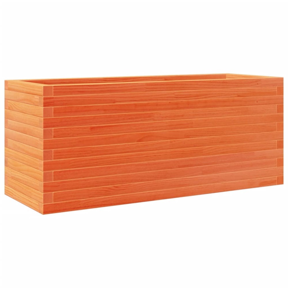 vidaXL Jardinieră grădină, maro ceruit, 110x40x45,5 cm, lemn masiv pin