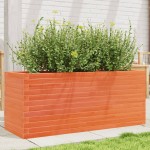 vidaXL Jardinieră grădină, maro ceruit, 110x40x45,5 cm, lemn masiv pin vidaXL Jardinieră grădină, maro ceruit, 110x40x45,5 cm, lemn masiv pin